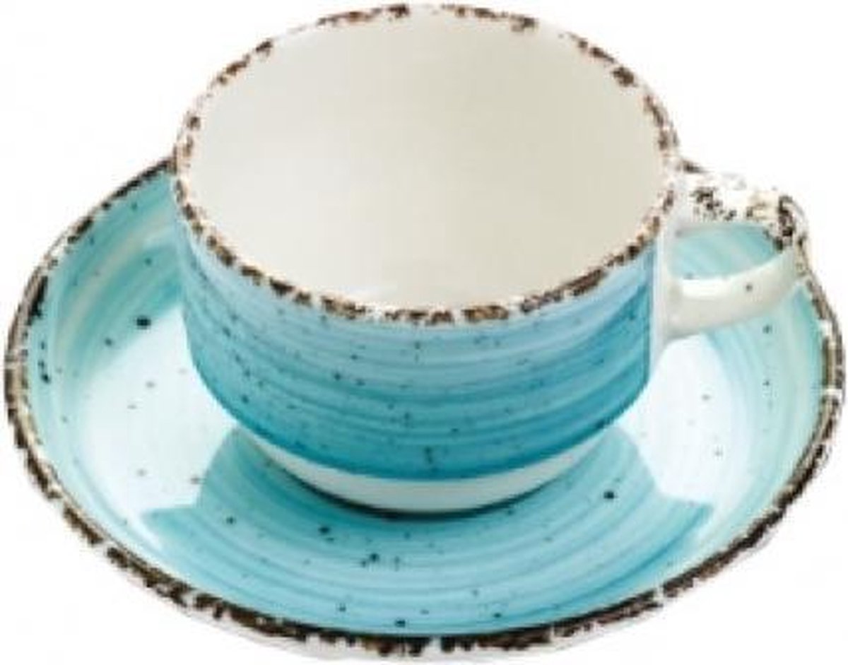 Gural Ent color Set 6 Tas en Ondertas 17cl Blauw 617348
