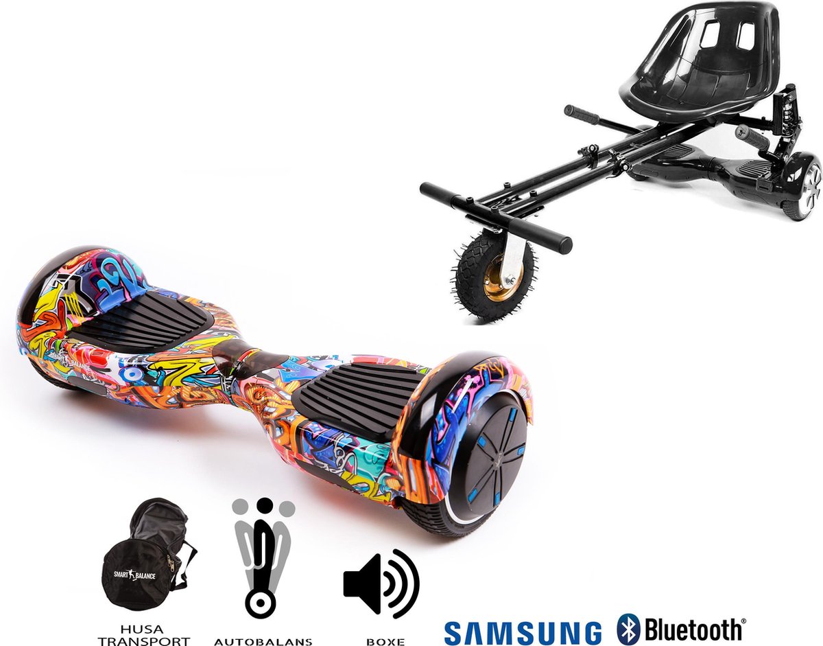 Hoverboard | 6.5 Inch Wielen | Self Balance Hoverboard met Hoverkart | Oxboard | Bluetooth Speakers | Hiphop Orange