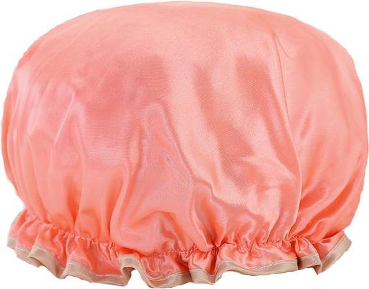 Rojafit Luxe Dubbel Laags Douchemuts - Satijn Look - Zalm
