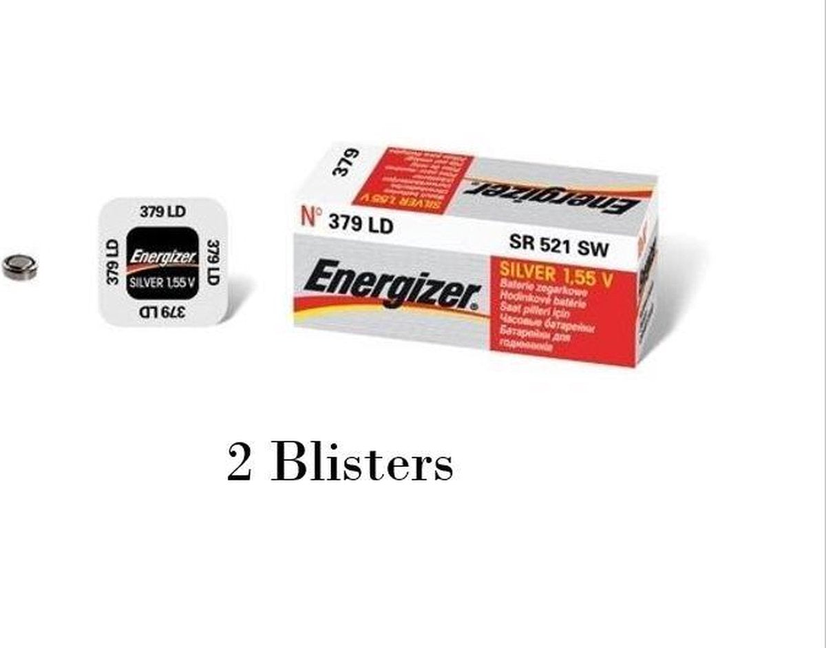 2 stuks (2 blisters a 1 stuk) Energizer 379 Knoopcel batterij Zilver-oxide 1.55 V