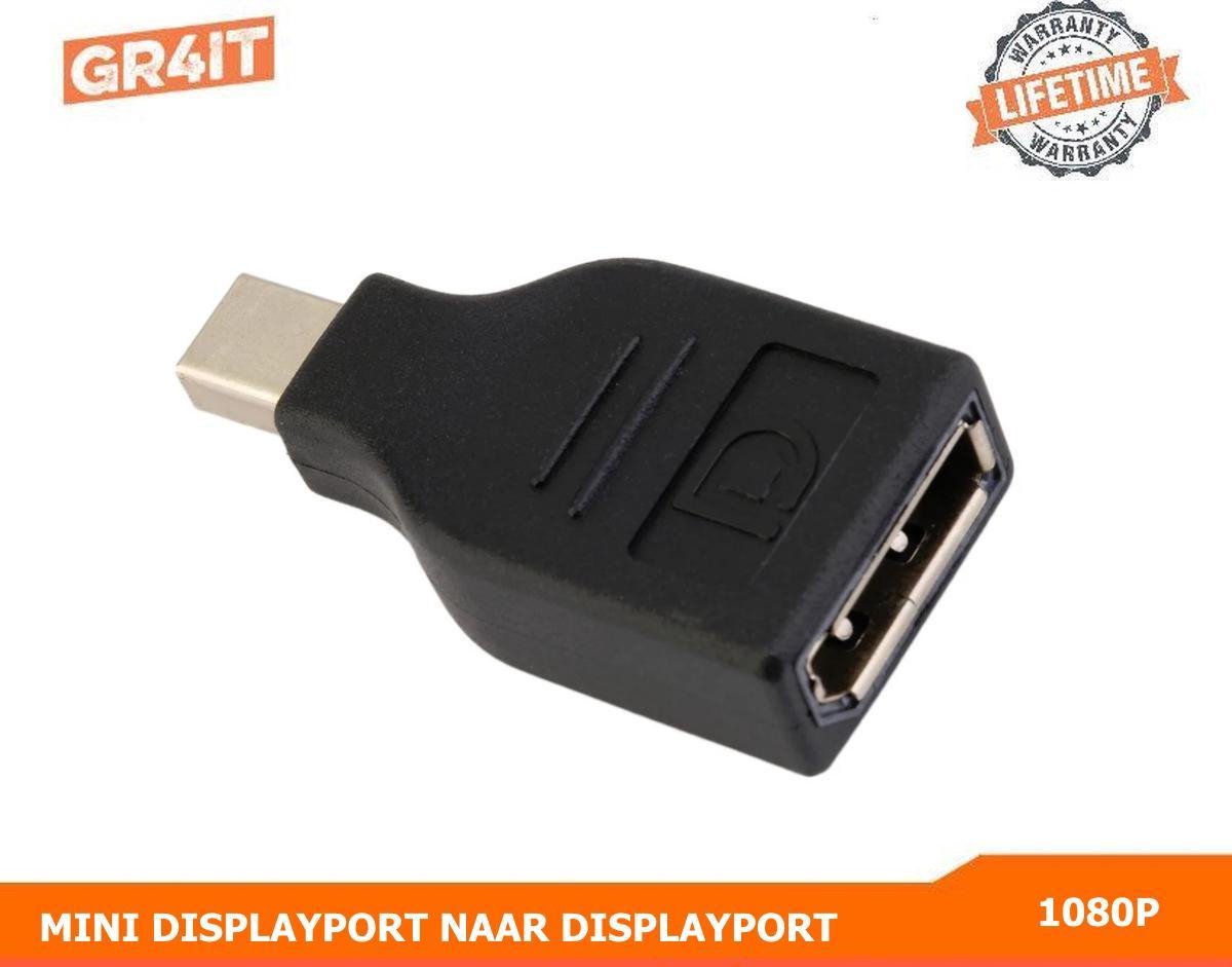 Mini DisplayPort naar DisplayPort adapter - Zwart - 1080P - Thunderbolt