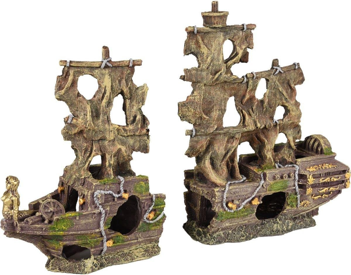 Aquarium decoratie Herald Scheepswrak 2 delen - 45 x 13 x 34 cm