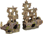 Aquarium decoratie Herald Scheepswrak 2 delen - 45 x 13 x 34 cm