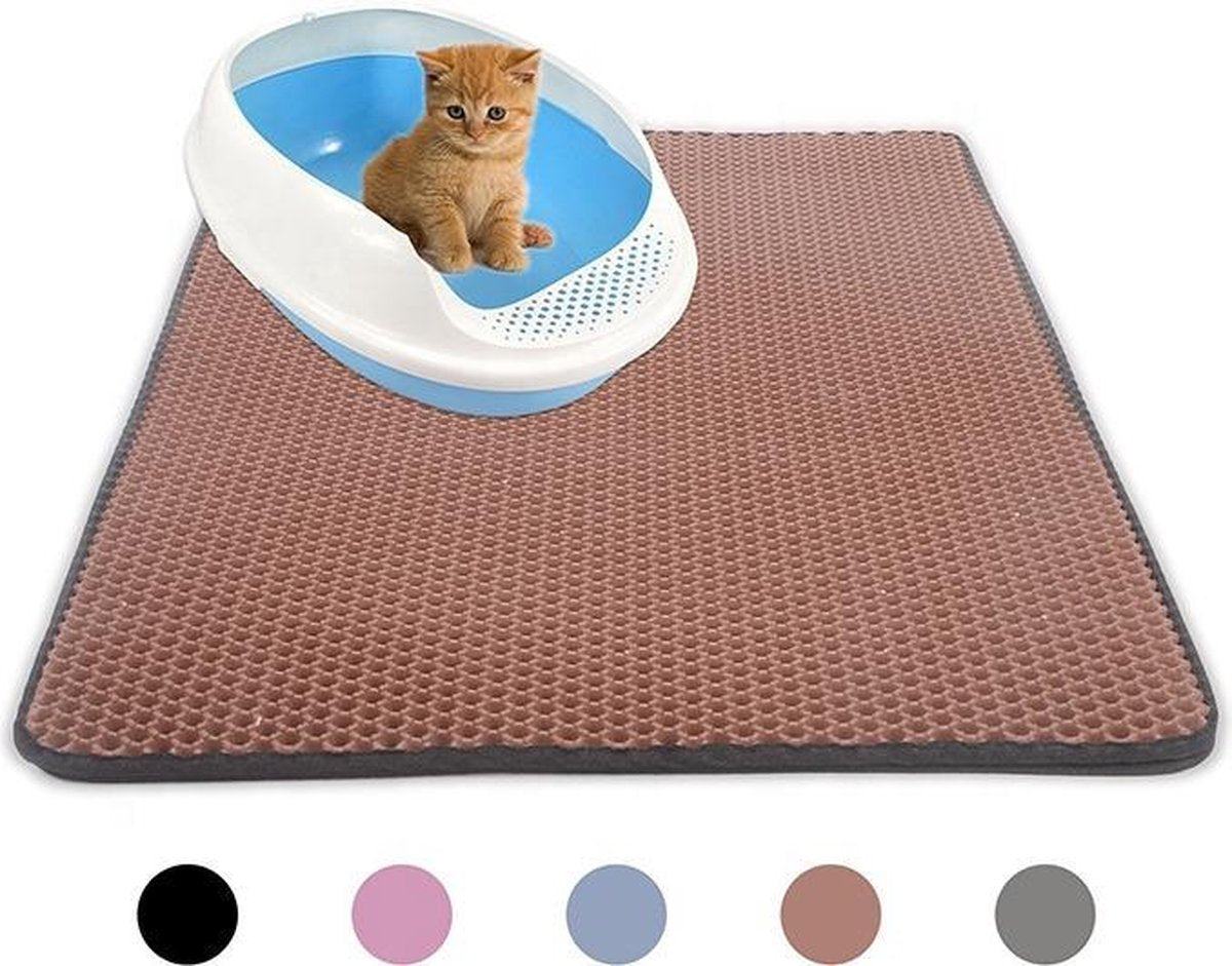 Kattenbakmat – Grit Opvanger – Schoonloopmat – Katten Mat – Matje Voor Kattenbak – 40X50CM - Bruin