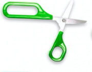 Schaar met extra groot oog Easi-Grip® 45 mm ronde punt - links