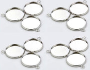 12 Hangers met 1 oog - Rond - 20mm Top - Zilverkleurig