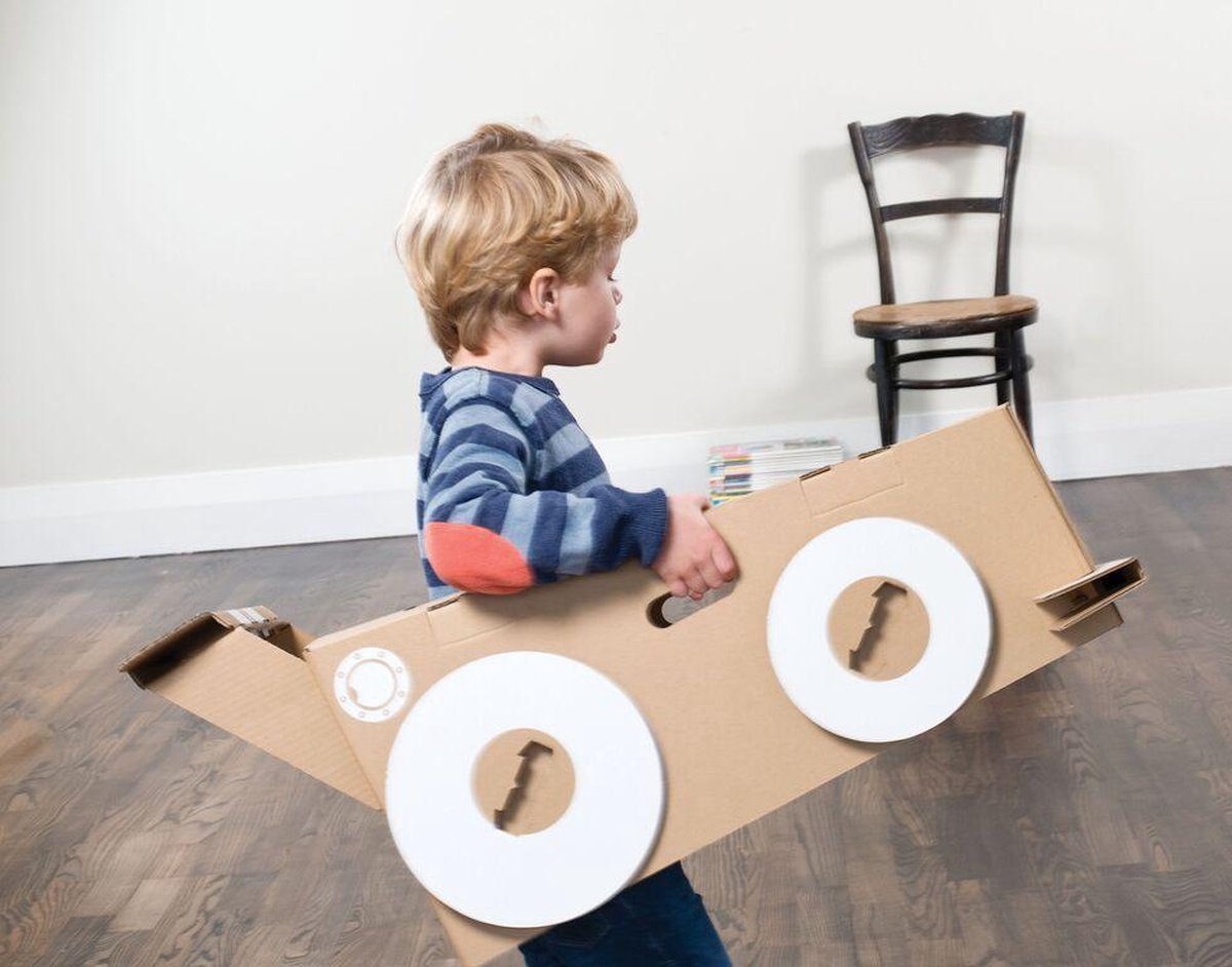 Flatout Frankie - Little Racer - Kinder Auto van Karton - 76x33x35 Cm