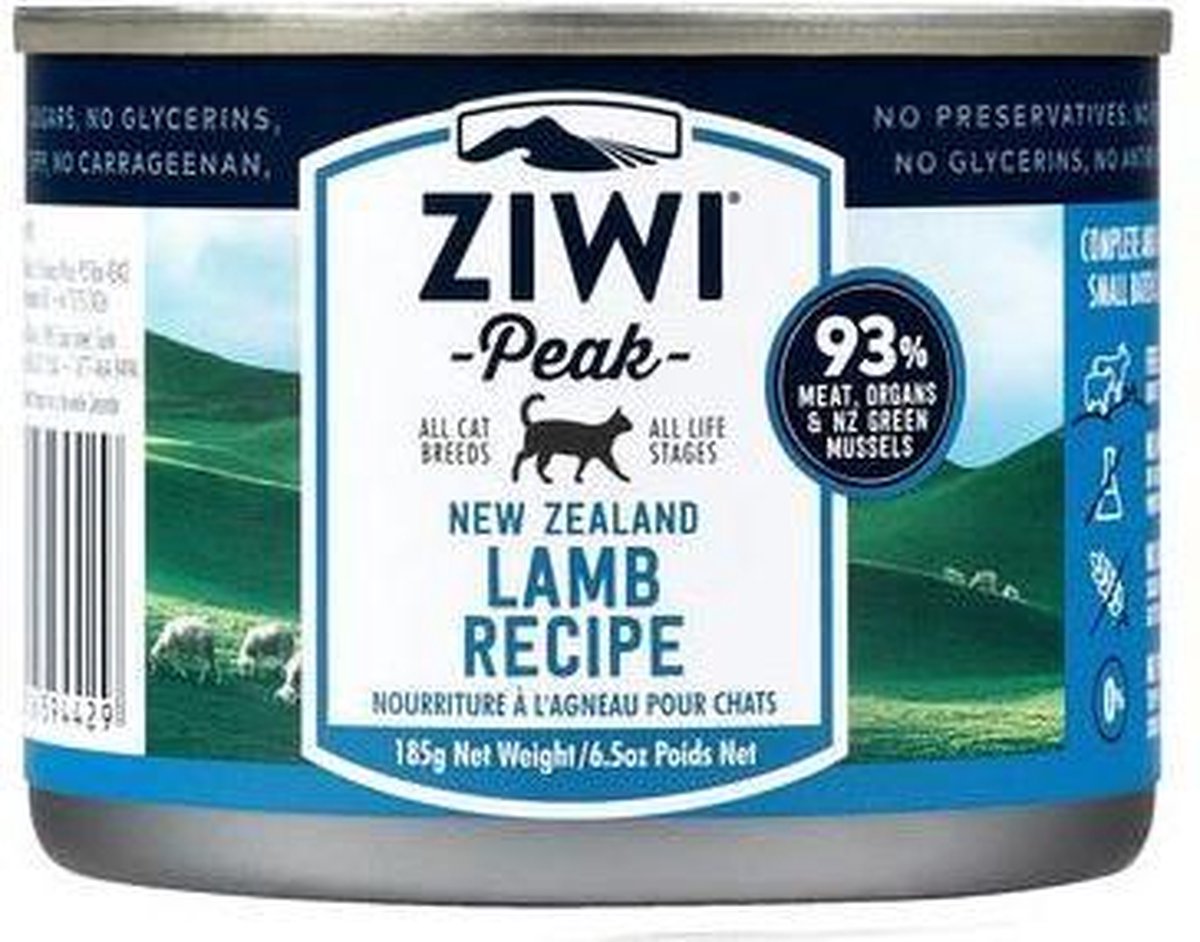 17x Ziwi Peak Kattenvoeding Cans Lamb 185 gr.