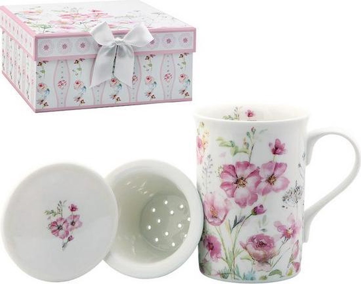 Kop met theefilter 116168 Rozen