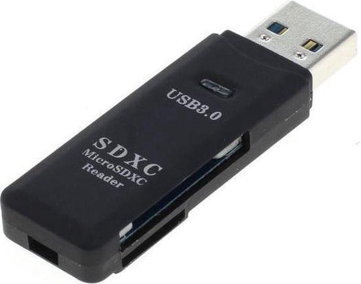 USB Cardreader met USB-A connector en 2 kaartsleuven - voor (Micro) SD/SDHC/SDXC/MMC/TF - USB3.0 - Mangry