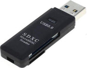 USB Cardreader met USB-A connector en 2 kaartsleuven - voor (Micro) SD/SDHC/SDXC/MMC/TF - USB3.0 - Mangry