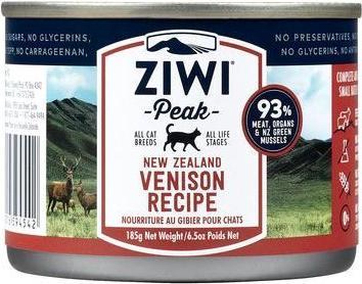 15x Ziwi Peak Kattenvoeding Cans Venison 185 gr.