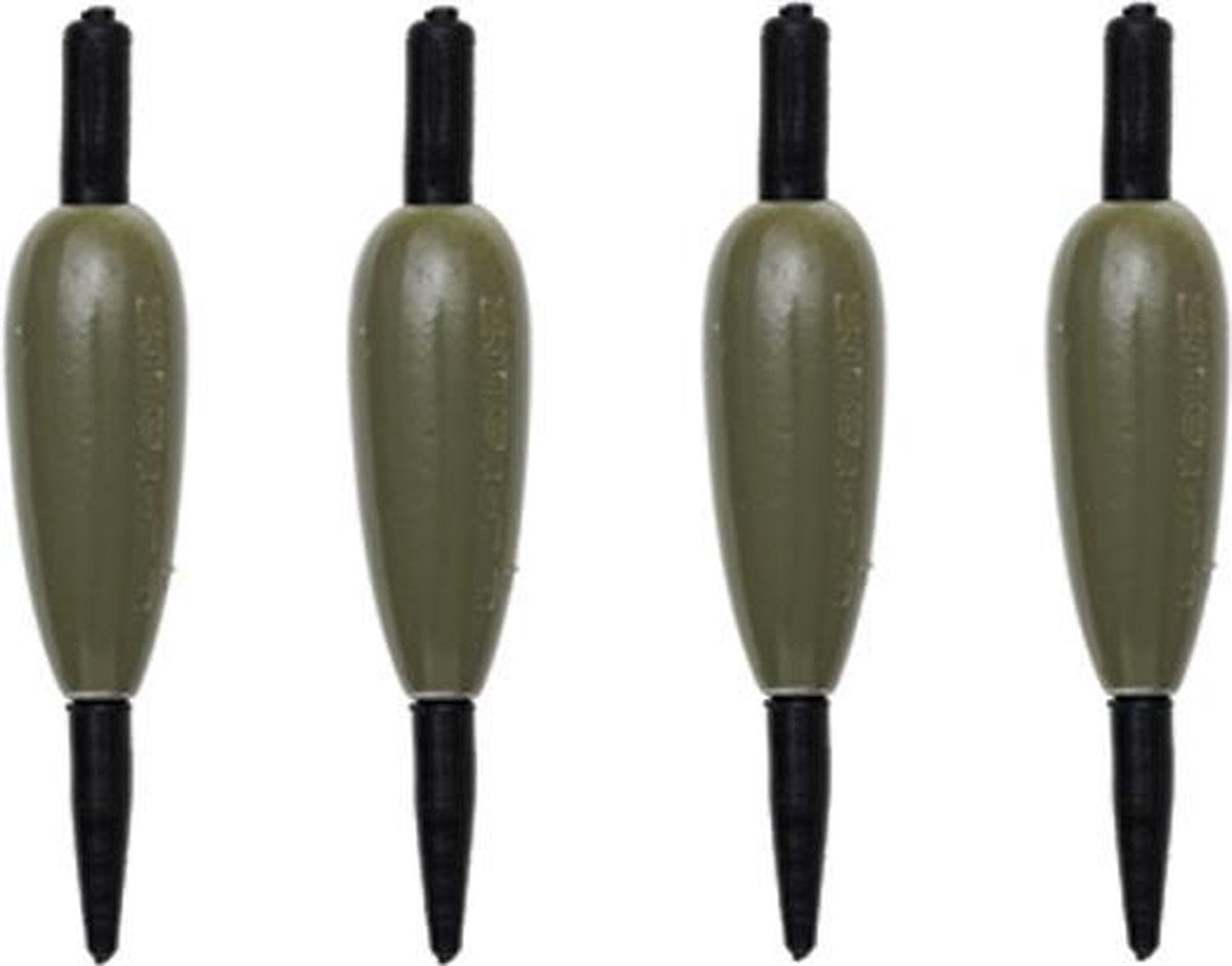 Kinetic Fixed Inline Sinker - Loodvrij Werpgewicht - Dark Green - 10g - 4 Stuks - Groen