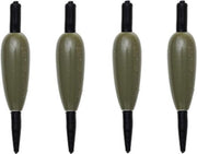 Kinetic Fixed Inline Sinker - Loodvrij Werpgewicht - Dark Green - 5g - 4 Stuks - Groen