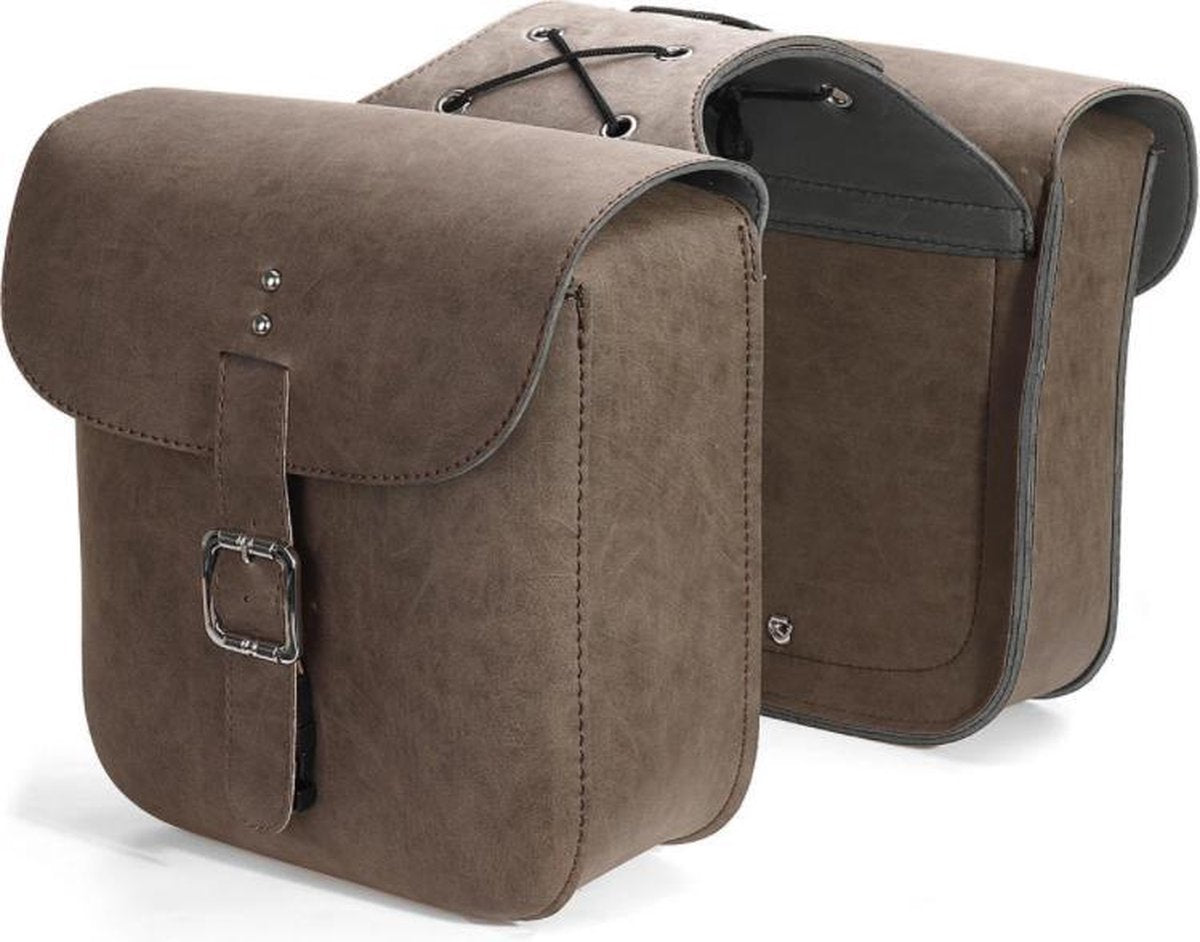 Leren zadeltassen voor diverse modellen motoren 27.5 x 12 x 30 centimeter
