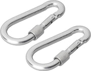 Pro+ Karabijnhaak metaal 8x80mm met schroefsluiting 2 stuks in blister