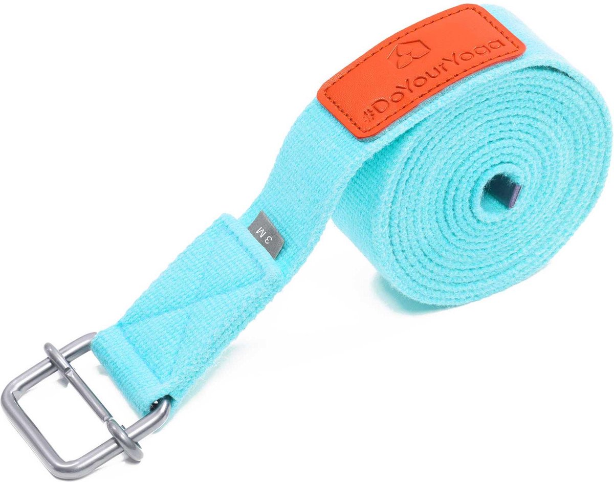 #DoYourYoga - Yogariem - »Yaro« - 100% katoen met plastic sluiting - 250 cm - Turquoise