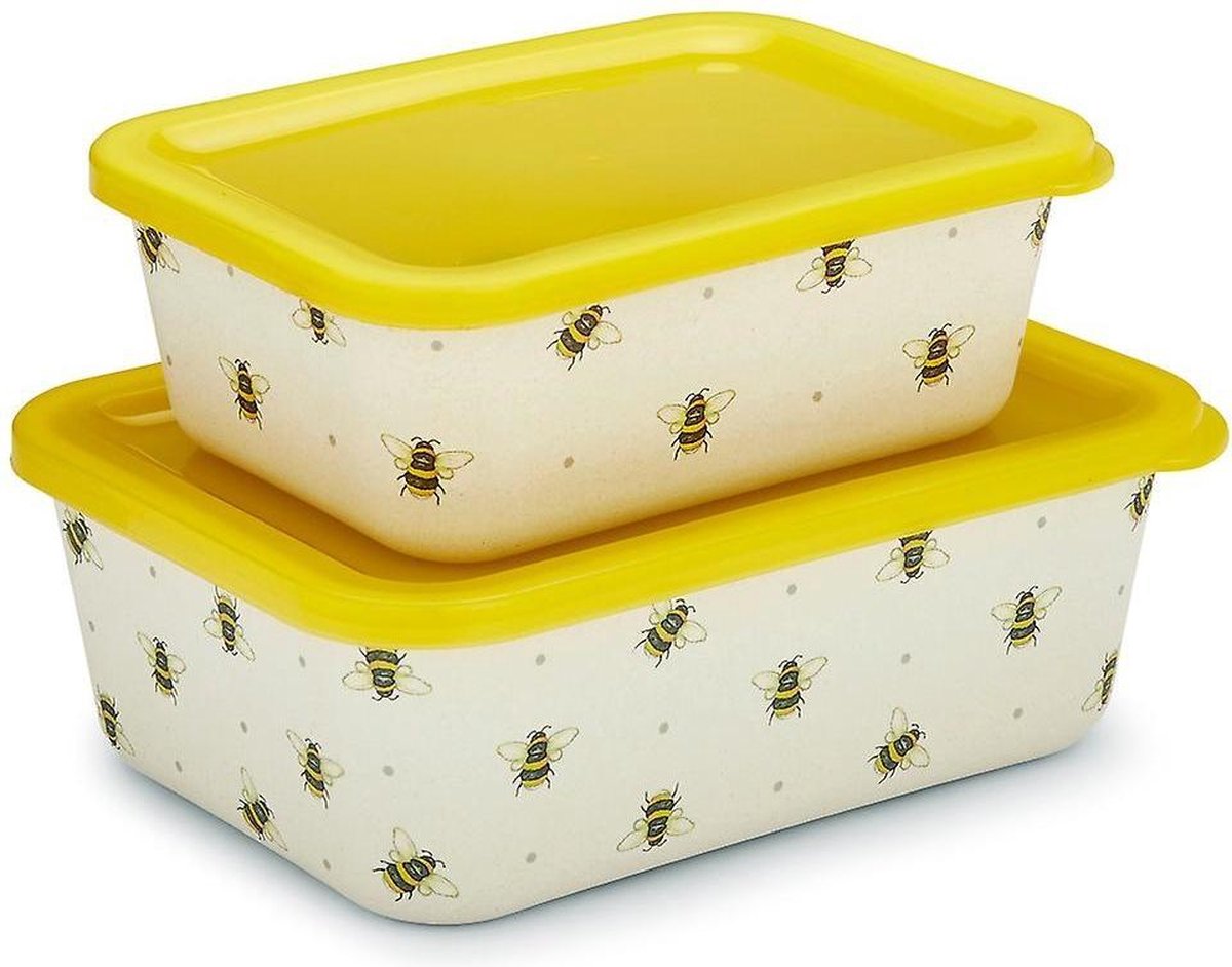 Cooksmart Bumblee Bees bamboo opbergtrommeltjes