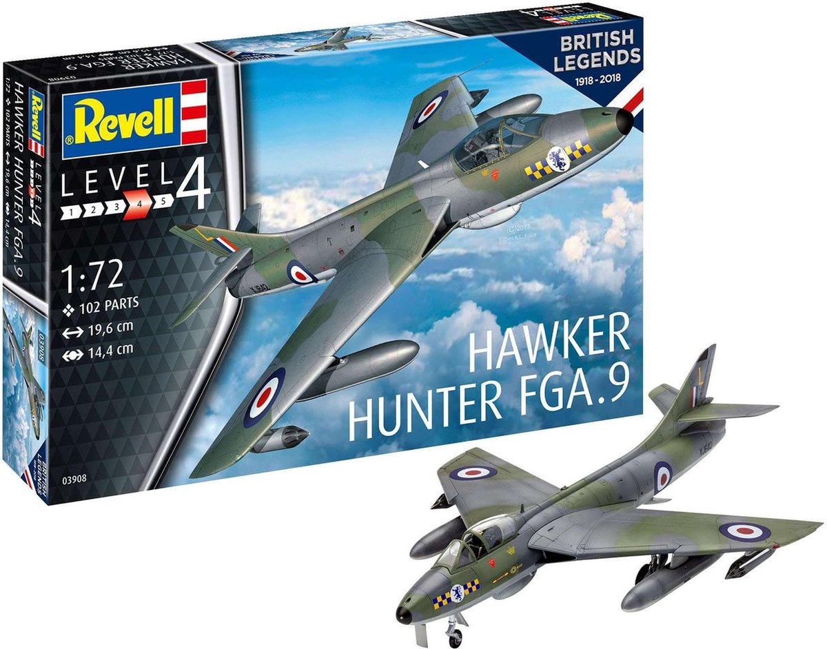 Hawker Hunter FGA.9 Revell - schaal 1 -72 - Bouwpakket Revell Luchtvaart