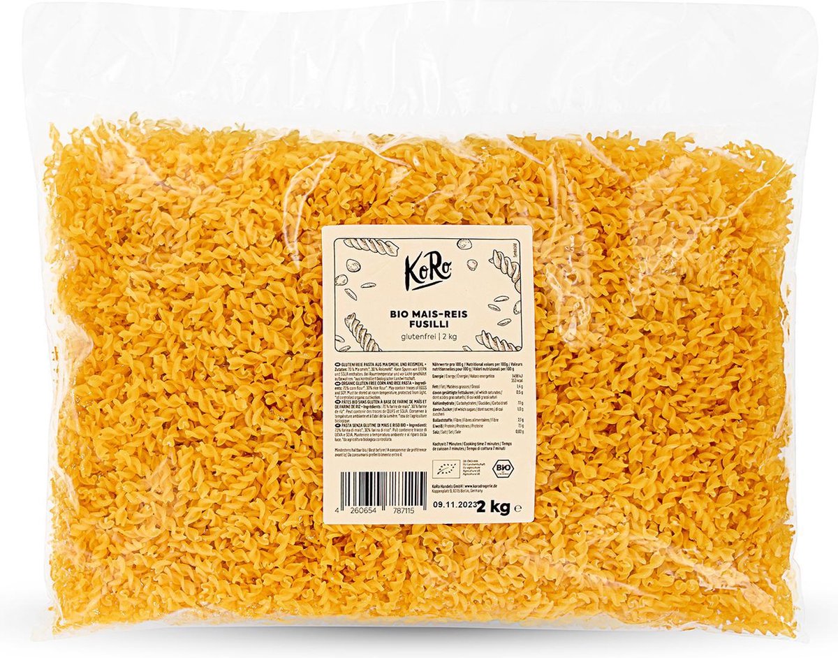 KoRo | Biologische fusilli met mais en rijst 2 Kg