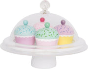 Speelgoedeten - Cupcakes - Met stolp - Hout - 6dlg