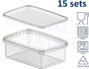 Cups4you - Plastic Bakjes Rechthoek - Transparant - 425ml