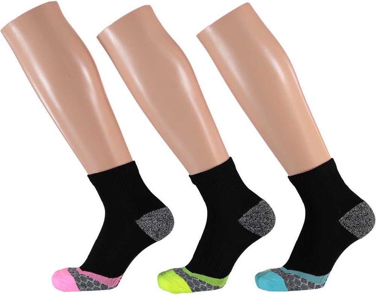 Xtreme Runningsokken Katoen/polyamide Zwart 3-pak Mt 39/42