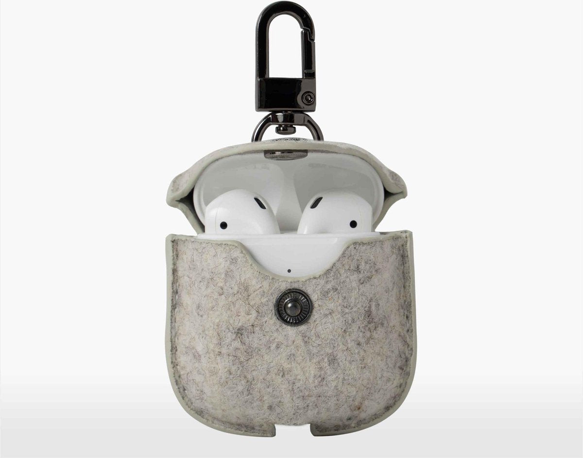 Oakywood AirPods Hoesje - Merino Wol Vilt - Grijs