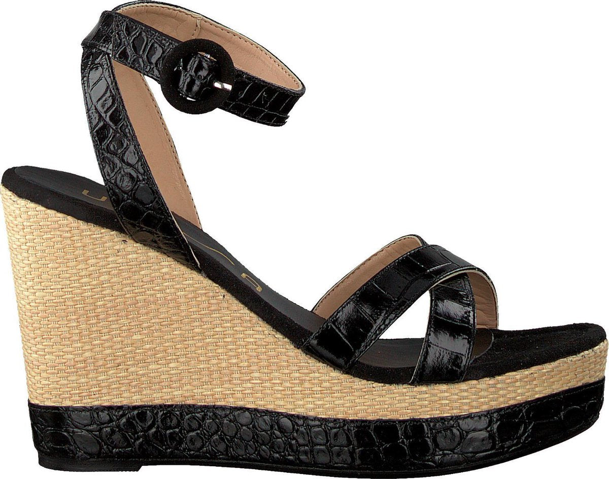 Unisa Montea Sandalen - Met Sleehak - Dames - Zwart - Maat 39