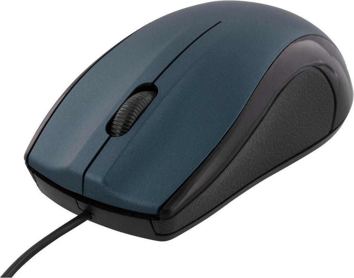 DELTACO MS-712 Optische muis 1200 DPI - Bedraad - Blauw