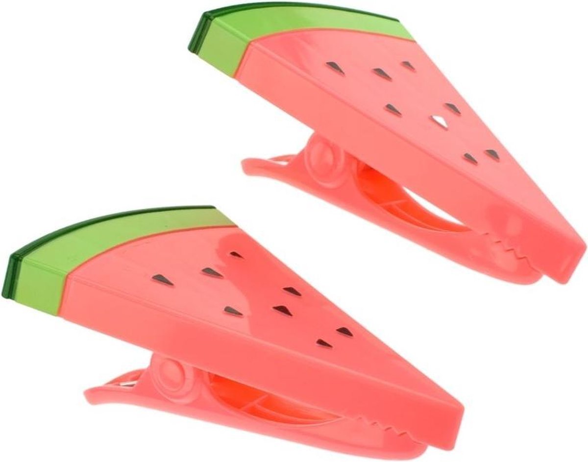 Orange85 - Knijpers - Plastic - Voor strandlaken - Meloen - 2 Stuks - Klemmen - Handdoek