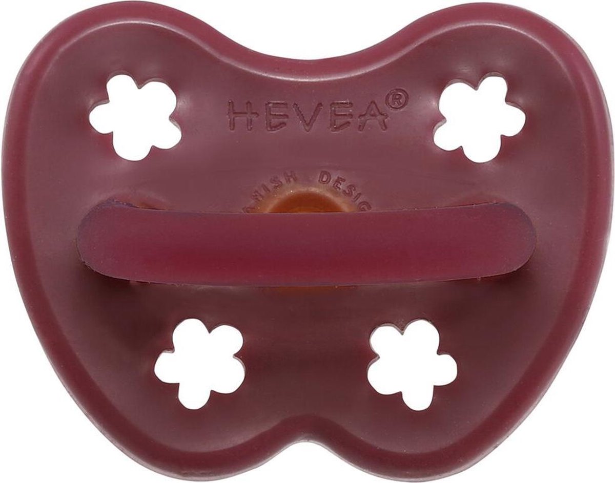 HEVEA fopspeen rond 100% natuurrubber 0-36 mnd Ruby Red