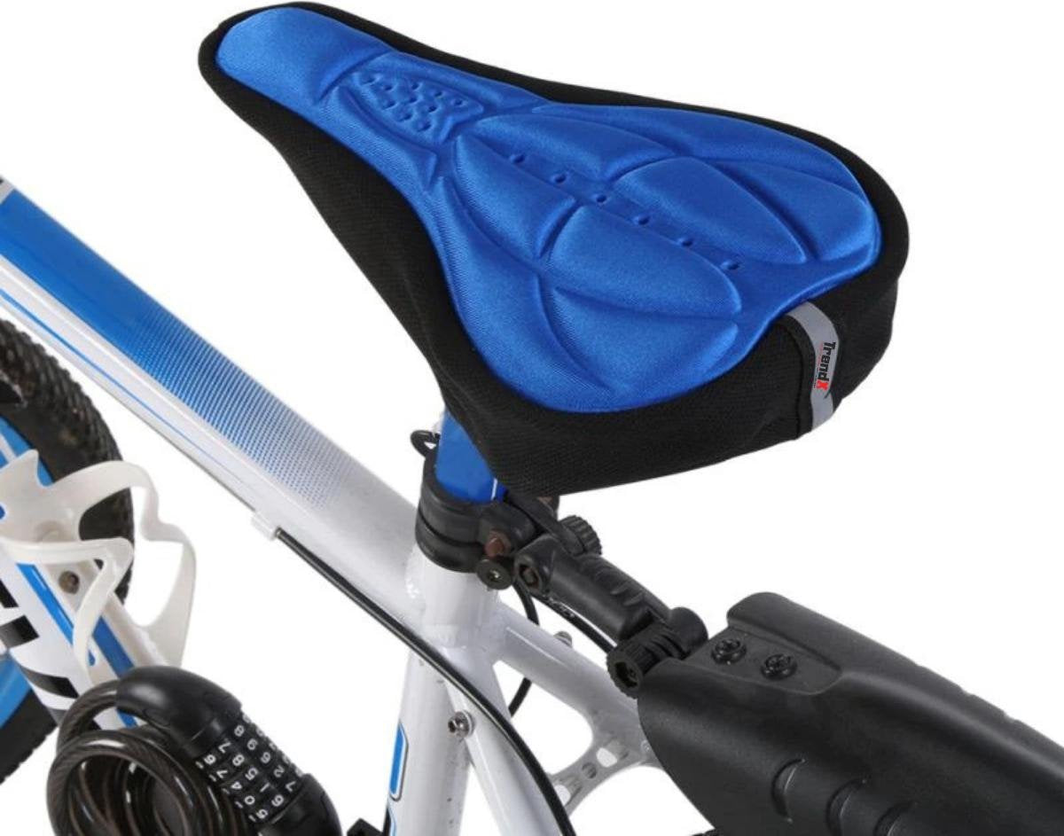 Fietszadel Overtrek - Zachte Zadelhoes - Comfortabele Zadelmat - Zadelkussen voor Wielrenners - Fietsonderdeel - Blauw