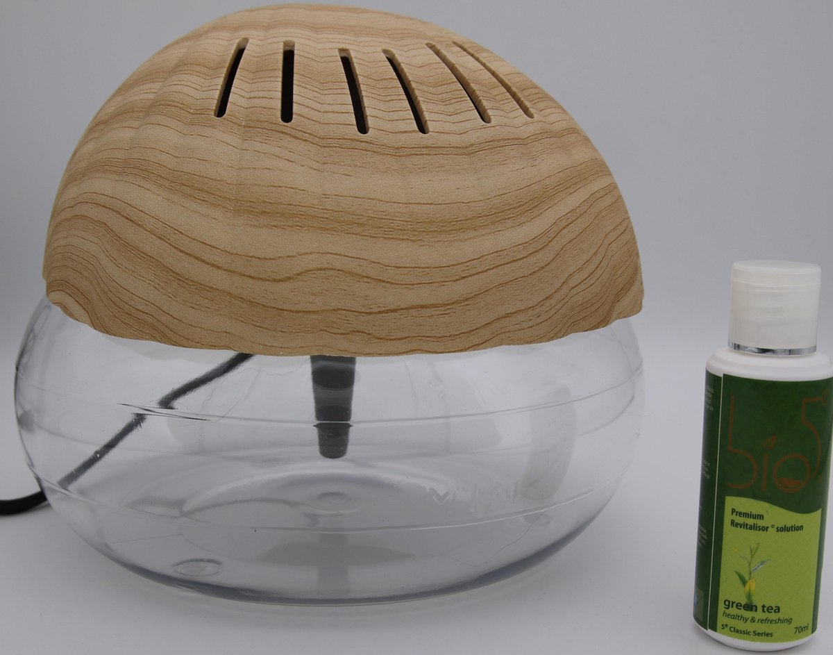 Revitalisor Schelp - Luchtreiniger Startpakket Met Bio5e Green Tea Olie