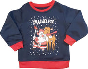 kersttrui Xmas selfie navy maat 104