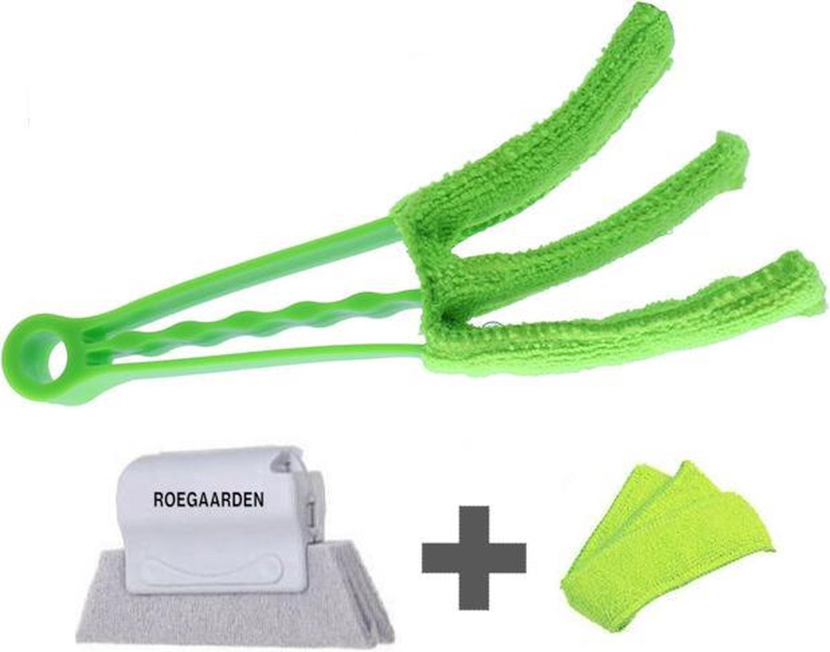 Jaloezie reiniger| Plumeau | Geel | Inclusief doek en raamvoegborstel