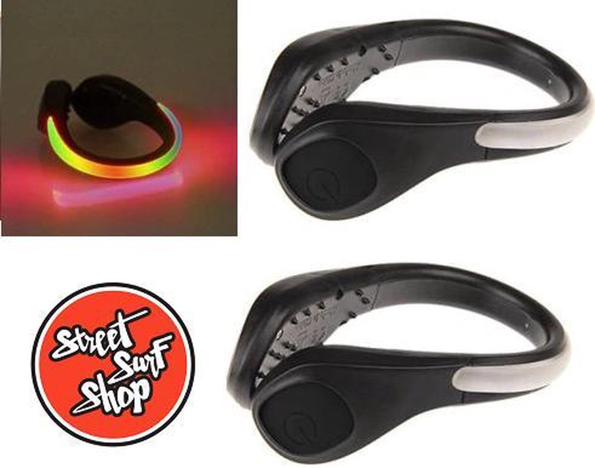 2 stuks Multicolor LED Shoe Clip met SSS sticker