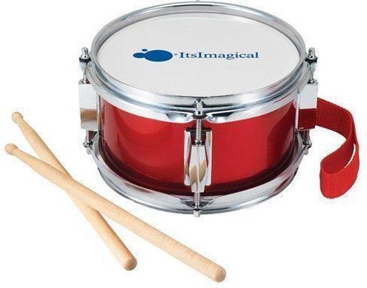 Imaginarium Drum - Trommel met Draagband en Stokken - Met Leerboekje - Kindertrommel Rood