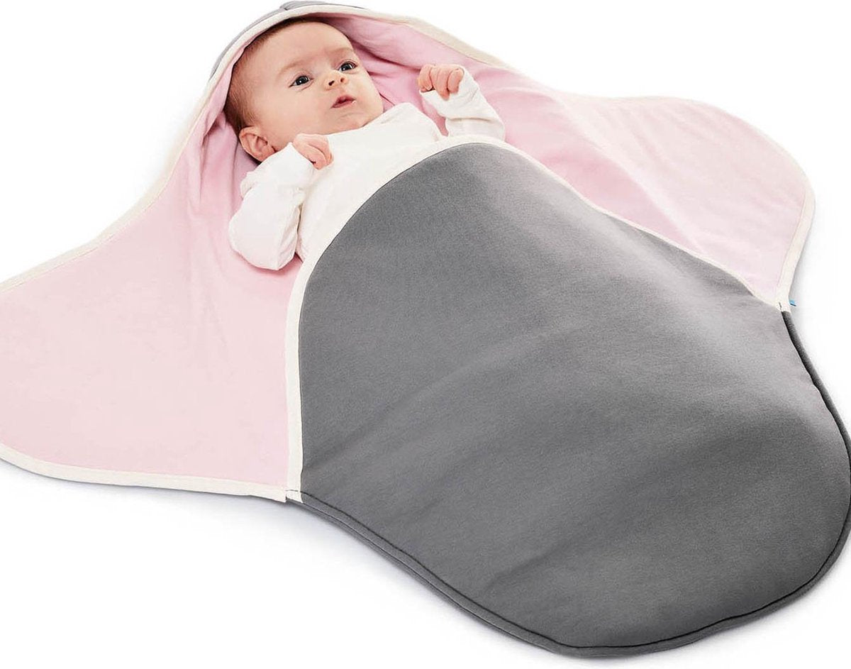 Wallaboo Babydeken Coco - handige wikkeldeken  en wrapper - 100% puur katoen - 70 * 90 cm - Grijs