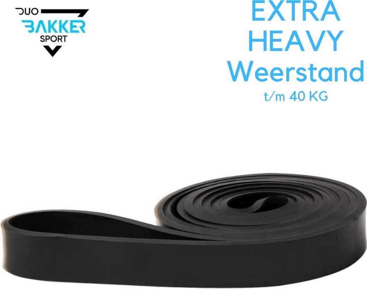 Duo Bakkersport - 16 tot 40 KG Powerband - Body-Band - Medium - 1 Meter Fitness elastiek - Gymnastiek Band Weerstandsbanden - Resistance Band