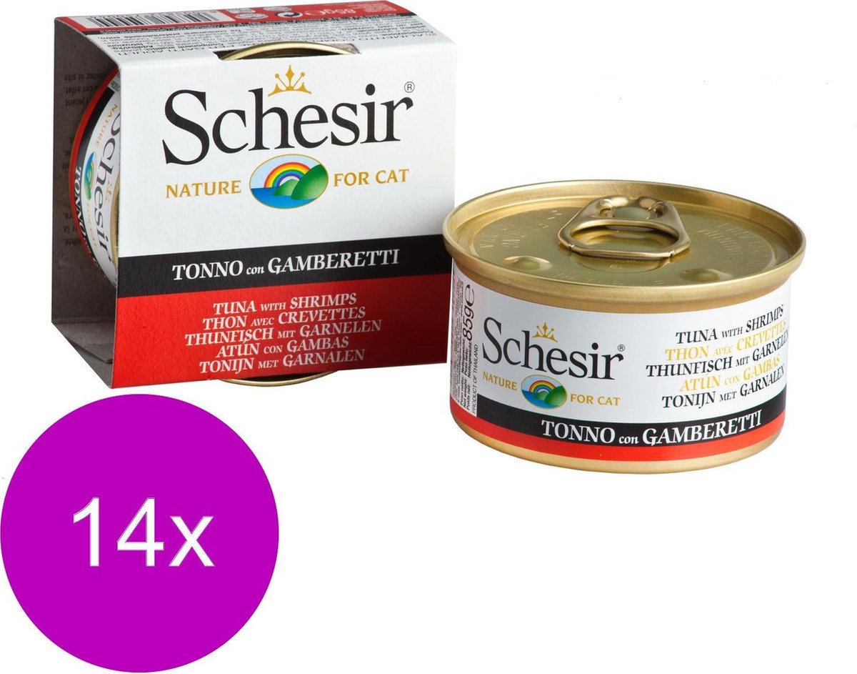 Schesir adult tonijn met garnalen - 14 x 85 g