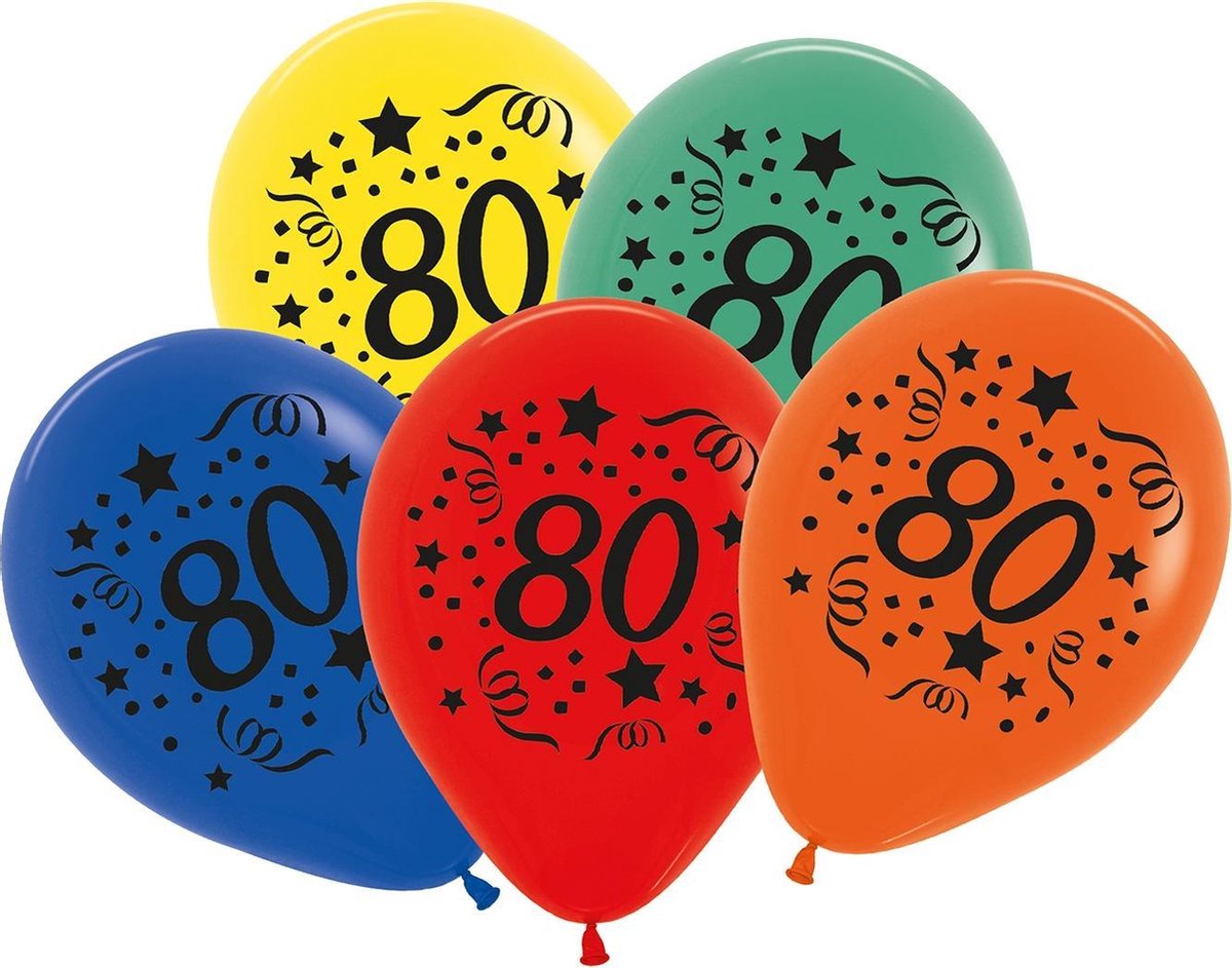 Tib Ballonnen Cijfer 80 30 Cm Latex 7 Stuks