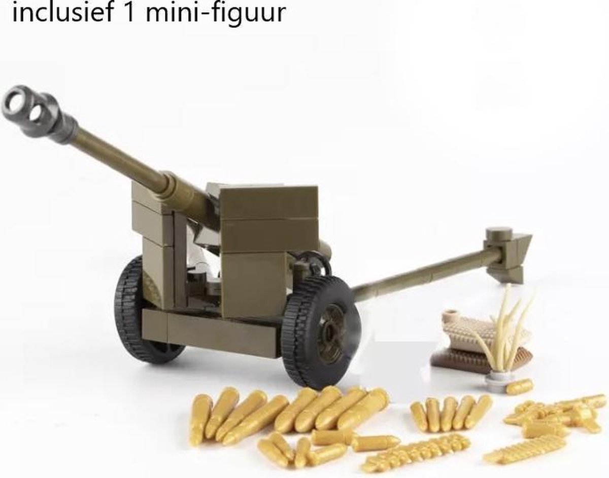 K02 - Russische D-44 85mm Anti-Tank Gun inclusief mini-figuur - WW2 Bouwstenen