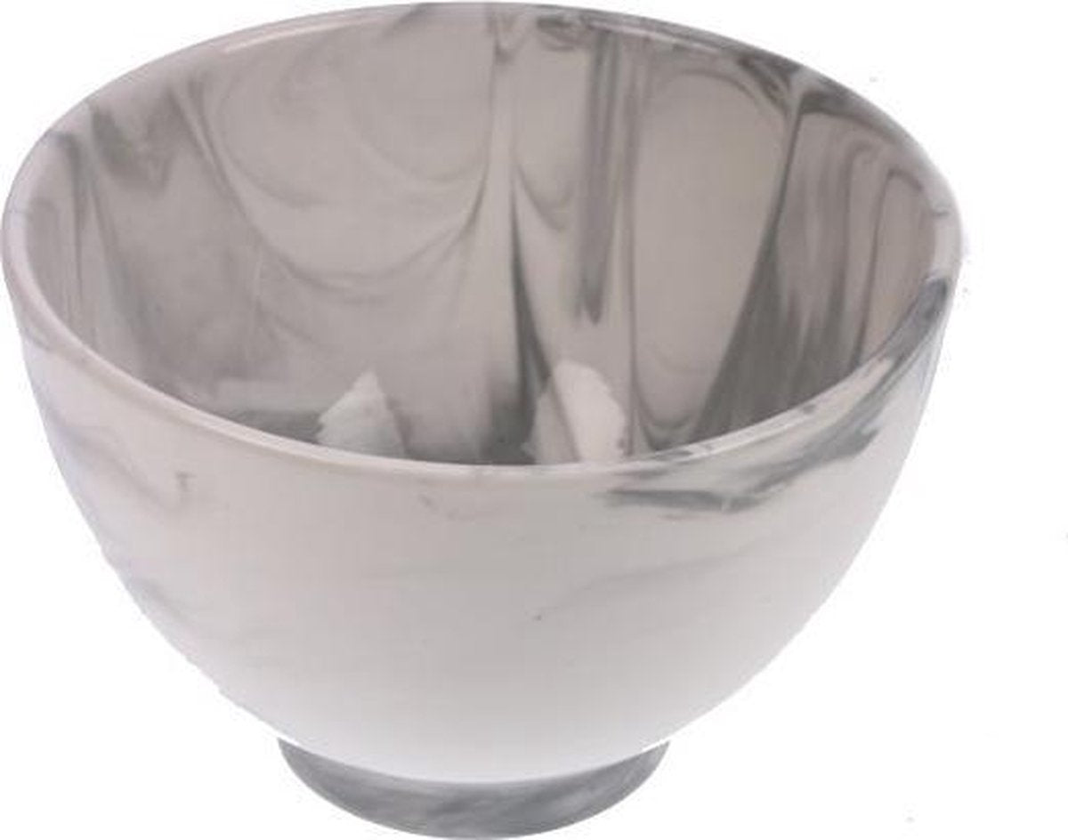 6x Kom grijs marmer porselein Ø15x11cm