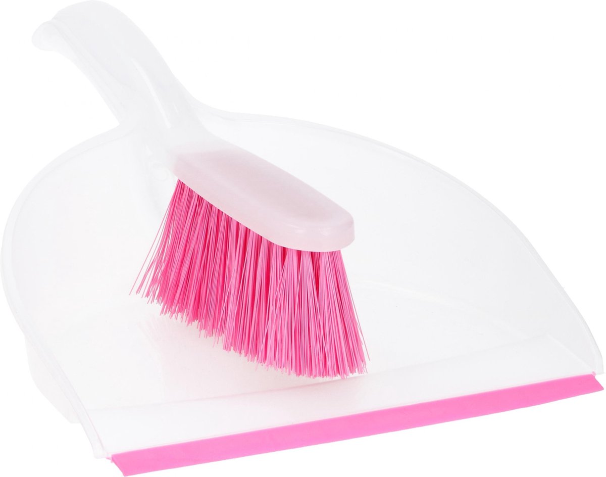 Lifetime Clean Stoffer En Blik 31 X 22 Cm Polypropyleen Wit/roze