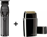 BaByliss Pro Skeleton trimmer Gunsteel + Babyliss Pro FoilFX02 Shaver Black