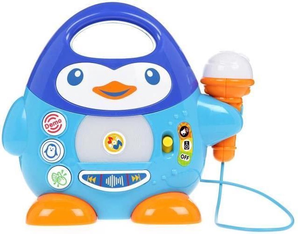 WINFUN - Penguin-muziekspeler met blauwe microfoon