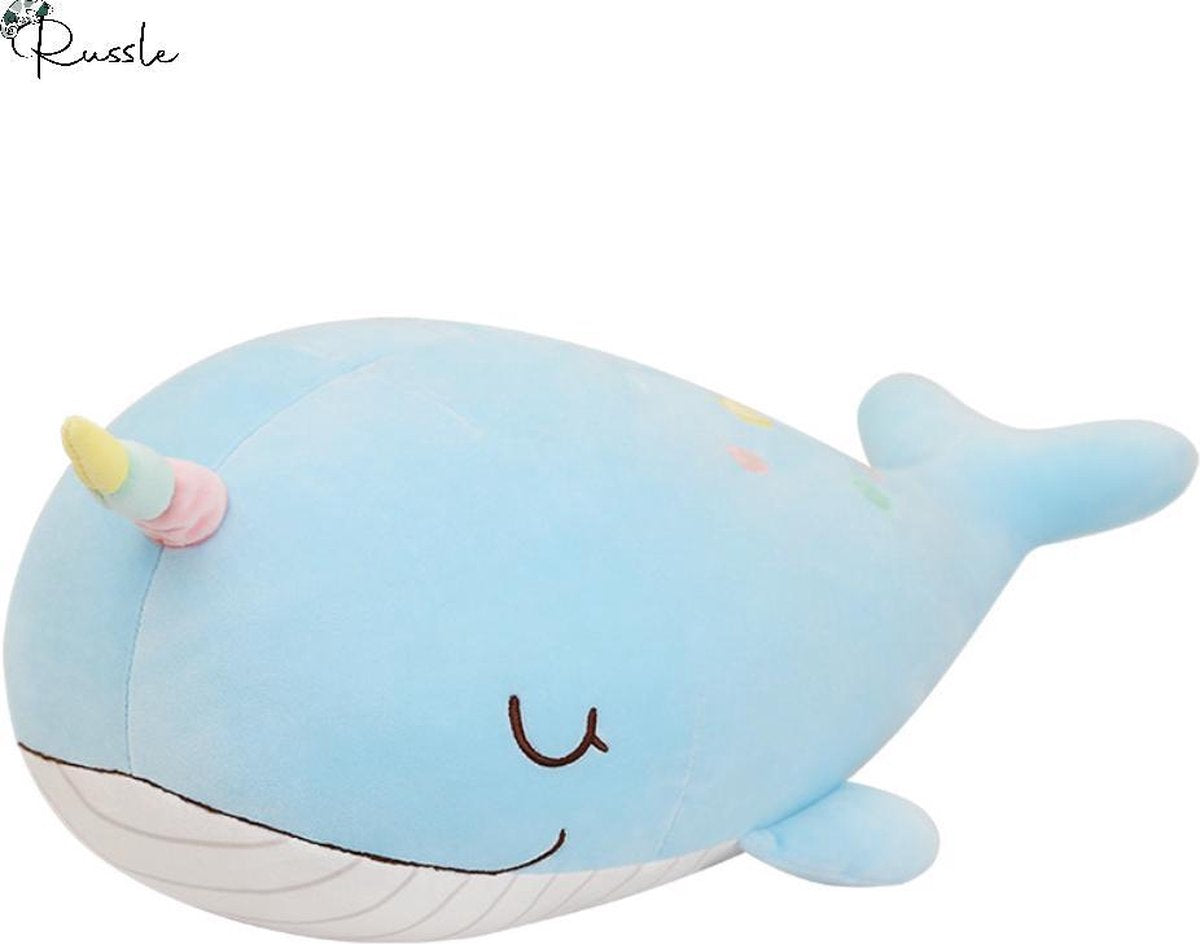 Knuffel Narwal Blauw 55cm