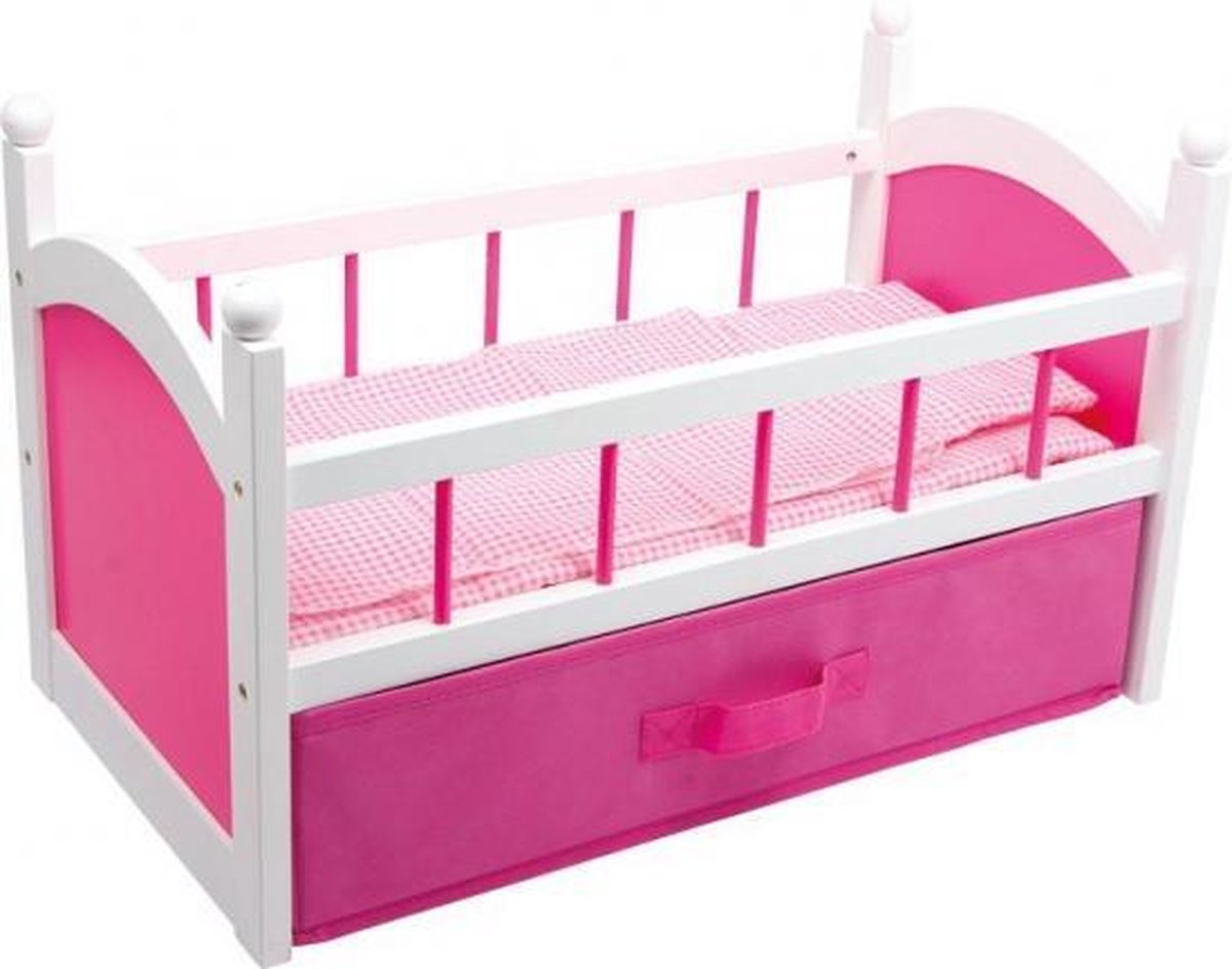 Roze poppenbed 52 cm