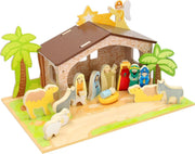 Houten Kerststal met grondplaat